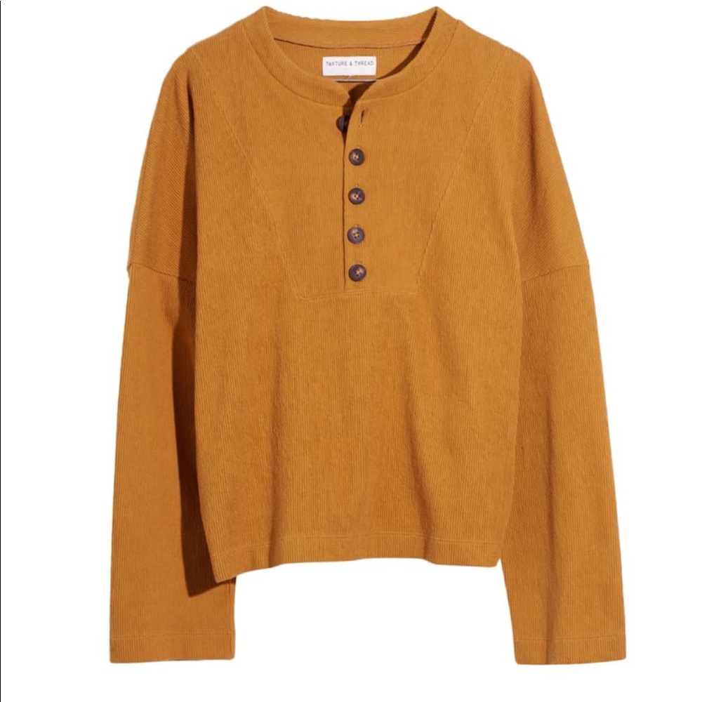 Madewell Texture & Thread Seamed Henley Top